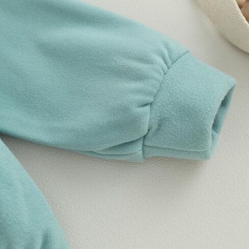 Baby Boy Girl Sweatshirt Bubble Romper Long Sleeve Oversized Sweater Onesie Newborn Warm Winter Outfit Clothes (Orange-little sis, 0-3 Months) in Kuwait