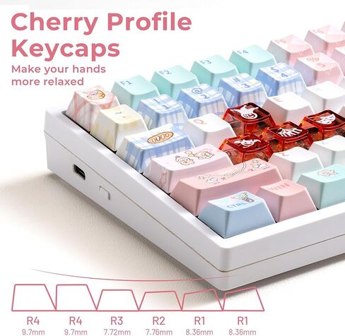 أغطية مفاتيح XVX Double Shot PBT، مجموعة أغطية مفاتيح على شكل دب لطيف مع ملف تعريف MDA، أغطية مفاتيح خضراء وكريمية مناسبة للوحة المفاتيح الميكانيكية Cherry Gateron MX in Kuwait