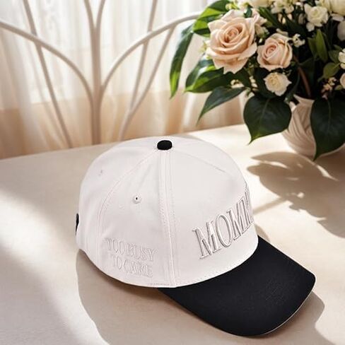 Vintage Two-Tone Women's Baseball Cap, Mommin Trucker Hat for Women & Men, Adjustable Baseball Cap, Mother Day Ponytail Hat in Saudi Arabia
