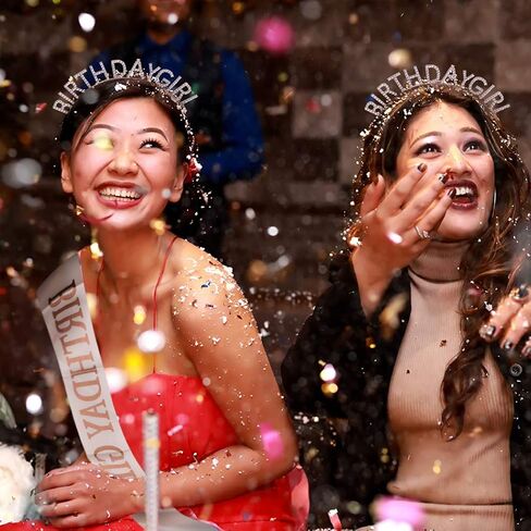 AOPRIE Birthday Girl Crown for Women with Sash Rose Gold Tiara for Women Headband Princess Crown Rhinestone Happy Birthday Accessories in Saudi Arabia