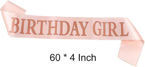 AOPRIE Birthday Girl Crown for Women with Sash Rose Gold Tiara for Women Headband Princess Crown Rhinestone Happy Birthday Accessories in Saudi Arabia