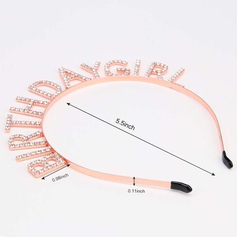 AOPRIE Birthday Girl Crown for Women with Sash Rose Gold Tiara for Women Headband Princess Crown Rhinestone Happy Birthday Accessories in Saudi Arabia
