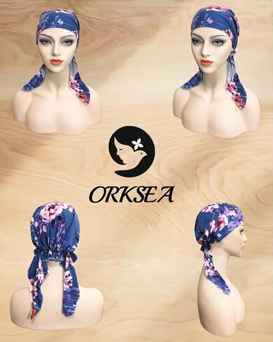 Chemo Headwear for Women Pre-Tied Head Scarf Headwraps Soft Turbans Cancer Hats Chemo Beanie Coverings Scarves in Saudi Arabia