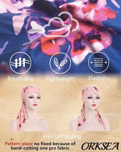 Chemo Headwear for Women Pre-Tied Head Scarf Headwraps Soft Turbans Cancer Hats Chemo Beanie Coverings Scarves in Saudi Arabia