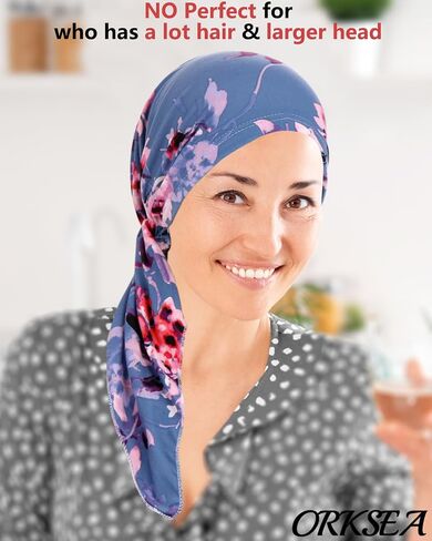 Chemo Headwear for Women Pre-Tied Head Scarf Headwraps Soft Turbans Cancer Hats Chemo Beanie Coverings Scarves in Saudi Arabia