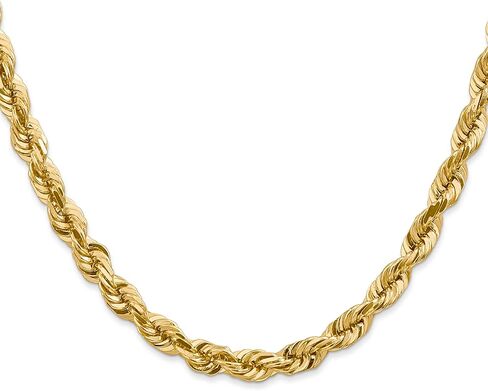 ICECARATS 14K الصلبة الصلبة الذهب 5.5 ملم سلسلة حبل ملتوية قلادة رابط in Kuwait