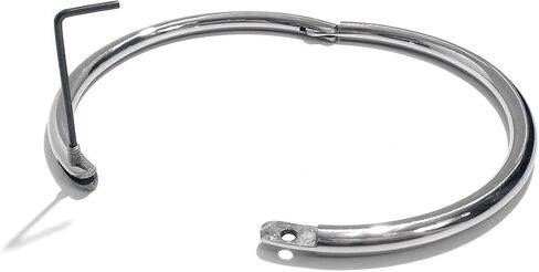 19" Eternity Polished Stainless Steel Locking Choker, Day Collar, Metal Collar, Necklace 8MM - CuffStore in Saudi Arabia