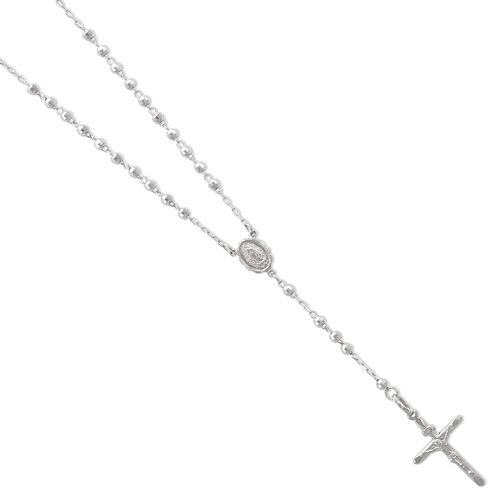 14K Gold Rosary Chain Necklace - Nice Shiny Tricolor White Yellow Pendant Flawless Jewelry Gift for Women and Men - Available 16 to 24 Inches Length - 2.5MM Wide in Saudi Arabia