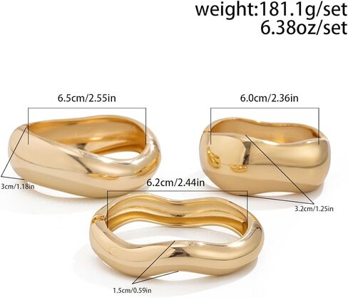 Chunky Gold Bangle Bracelets for Women Trendy Silver Irregular Statement Cuff Bracelets Stack Wide Wire Minimalist Fashion Jewelry in Kuwait