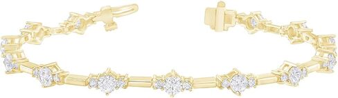 2-20 Carat (ctw) White Gold round Cut LAB GROWN Diamond Round Cut Two Tone Triple Diamond Bracelet (Color H-I Clarity VS1-VS2) in Saudi Arabia