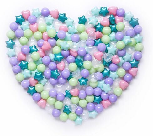 STARBOLO Ball Pit Balls Play Balls for Toddlers -100 pcs Balls Stars and Hearts for Kids Playpen BPA Free Crush Proof Plastic Balls for Baby Pool Party Banner, DIY Friendship Bracelet in Kuwait