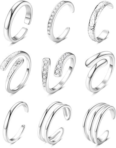 Besteel Toe Rings for Women 14K Gold Filled Simple Hug CZ Triple Open Band Rings Trendy Silver Gold Adjustable Toe Rings Summer Beach Foot Jewelry for Women in Saudi Arabia