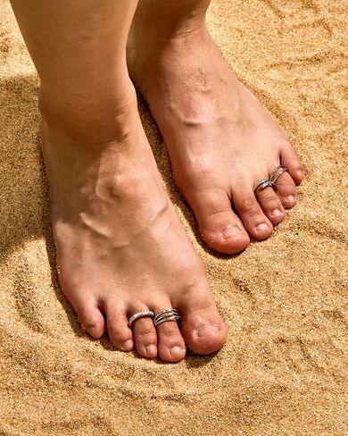 Besteel Toe Rings for Women 14K Gold Filled Simple Hug CZ Triple Open Band Rings Trendy Silver Gold Adjustable Toe Rings Summer Beach Foot Jewelry for Women in Saudi Arabia