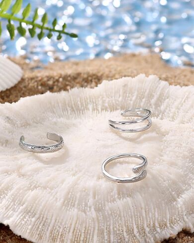 Besteel Toe Rings for Women 14K Gold Filled Simple Hug CZ Triple Open Band Rings Trendy Silver Gold Adjustable Toe Rings Summer Beach Foot Jewelry for Women in Saudi Arabia