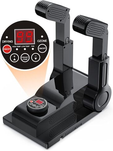 FORLIM Boot Dryer for Work Boots, Shoe Dryer with Heat Blower, Glove Dryer & Boot Warmer - 180° Adjustable Dry Rack - Telescopic Bendable Dry Ports - Intelligent Timer - Black in Saudi Arabia