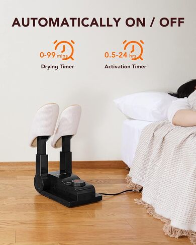 FORLIM Boot Dryer for Work Boots, Shoe Dryer with Heat Blower, Glove Dryer & Boot Warmer - 180° Adjustable Dry Rack - Telescopic Bendable Dry Ports - Intelligent Timer - Black in Saudi Arabia