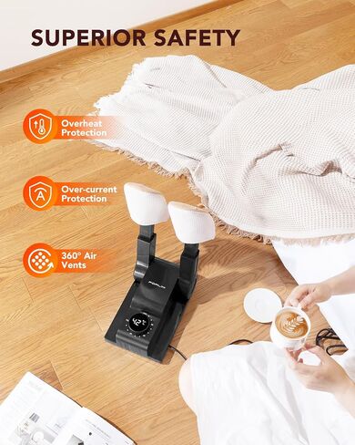 FORLIM Boot Dryer for Work Boots, Shoe Dryer with Heat Blower, Glove Dryer & Boot Warmer - 180° Adjustable Dry Rack - Telescopic Bendable Dry Ports - Intelligent Timer - Black in Saudi Arabia