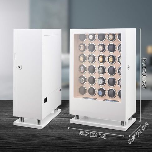 30 Watch Winder with Fingerprint Lock and Large Storage Drawer (White) in Saudi Arabia