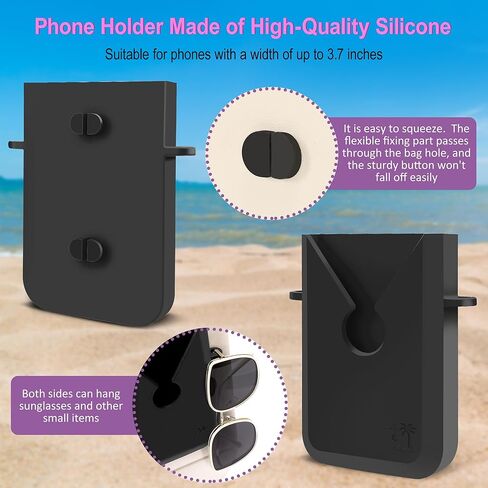 6PCS Compatible with Original Medium and Large Bogg Bag,Phone Holder for Inside and Outside of Bogg Bag Accessories,PVC Insert Bags,Hooks,and Keychain(White) in Saudi Arabia