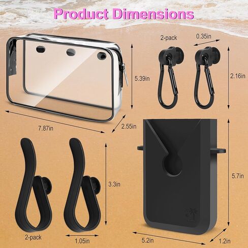 6PCS Compatible with Original Medium and Large Bogg Bag,Phone Holder for Inside and Outside of Bogg Bag Accessories,PVC Insert Bags,Hooks,and Keychain(White) in Saudi Arabia