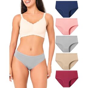 BAMBOO COOL Women's Cool Bikini Briefs for Women Panties Stretchy Soft Breathable Underwear 5-pack