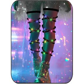 Rave Leg Wraps Elastic Light Up Straps Plus Size Neon Garter EDC Outfit Concert Coachella Accessories for Women in Kuwait