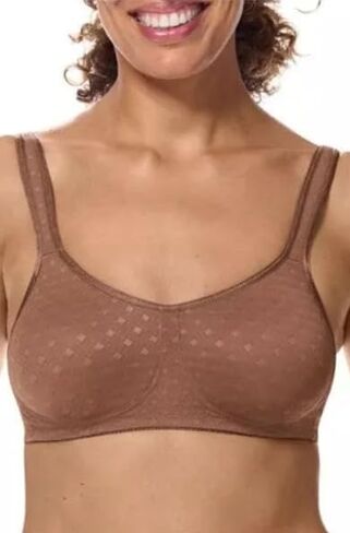 Amoena Womens Tiana Wire-Free Pocketed Mastectomy Bra Mocha 36C in Saudi Arabia