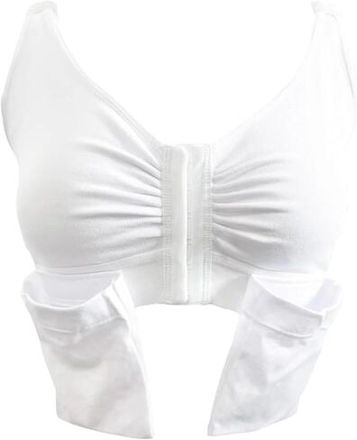 AnaOno Pocketed Post-Surgery Bra - Front Closure Bras for Women W/Removable Drain Pockets - Light Compression Mastectomy Bras in Kuwait