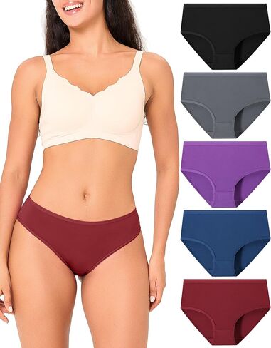 BAMBOO COOL Women's Cool Bikini Briefs for Women Panties Stretchy Soft Breathable Underwear 5-pack in Kuwait