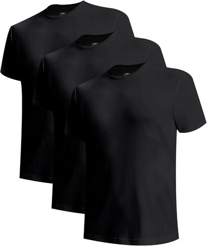 BAMBOO COOL Men’s Undershirts Slim Fit V-Neck/Crewneck, Moisture-Wicking T-Shirts Soft Stretch White Tees for Men, 3 Pack in Kuwait