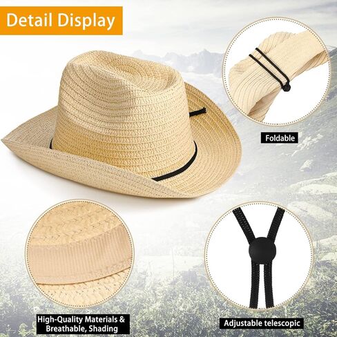 ساتينيور 12 مجموعة قبعات رعاة البقر القش و Bandanas Cowboy Party Cap Head Bandana in Saudi Arabia