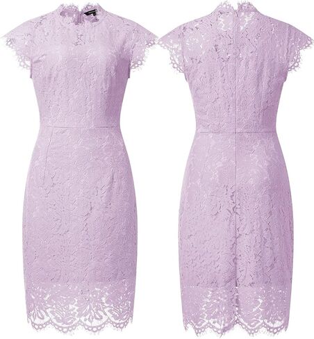 MEROKEETY Women's Sleeveless Lace Floral Elegant Cocktail Dress Crew Neck Knee Length for Party in Saudi Arabia
