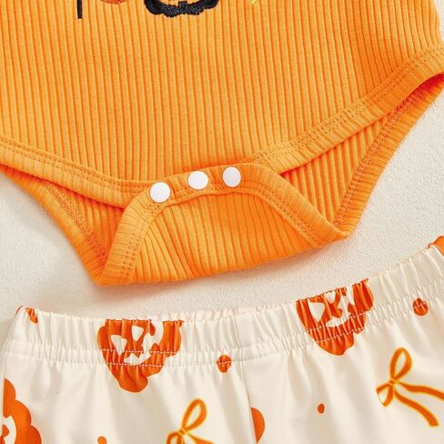 My First Halloween Baby Girl Outfit Newborn Pumpkin Onesie Bell Bottoms Infant 1st Halloween Clothes Costume Sets in Kuwait