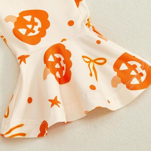 My First Halloween Baby Girl Outfit Newborn Pumpkin Onesie Bell Bottoms Infant 1st Halloween Clothes Costume Sets in Kuwait