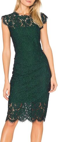 MEROKEETY Women's Sleeveless Lace Floral Elegant Cocktail Dress Crew Neck Knee Length for Party in Saudi Arabia