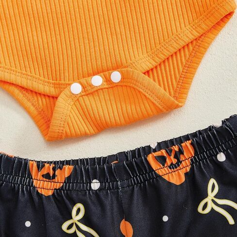 My First Halloween Baby Girl Outfit Newborn Pumpkin Onesie Bell Bottoms Infant 1st Halloween Clothes Costume Sets in Kuwait