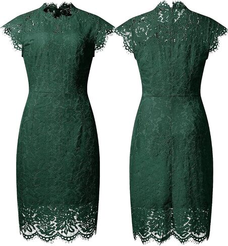 MEROKEETY Women's Sleeveless Lace Floral Elegant Cocktail Dress Crew Neck Knee Length for Party in Saudi Arabia