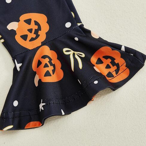 My First Halloween Baby Girl Outfit Newborn Pumpkin Onesie Bell Bottoms Infant 1st Halloween Clothes Costume Sets in Kuwait