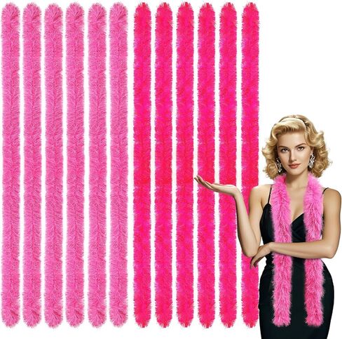 24pcs Feather Boas Bulk Artificial Fluffy Boas Costume Decor for Halloween Wedding Christmas Tea Party Supplies in Kuwait