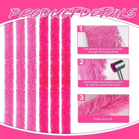 24pcs Feather Boas Bulk Artificial Fluffy Boas Costume Decor for Halloween Wedding Christmas Tea Party Supplies in Kuwait