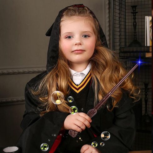 Light Up Wizard Magic Wands - 12PCS Illuminating Sound Witch Toy Wand Set with 12 Invitation Cards & Envelopes - for Kids Party Birthday Gifts, Brown in Saudi Arabia
