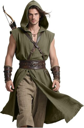 Joukavor Medieval Sleeveless Surcoat Renaissance Tabard for Men Halloween LARP in Kuwait