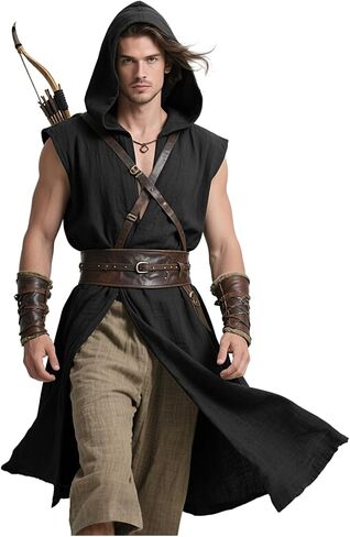 Joukavor Medieval Sleeveless Surcoat Renaissance Tabard for Men Halloween LARP in Kuwait