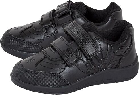 Spiderman Boys School Shoes for Kids Black Trainers Marvel Hero Black Formal Shoes Easy Touch Fasten Straps in Saudi Arabia