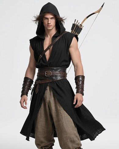 Joukavor Medieval Sleeveless Surcoat Renaissance Tabard for Men Halloween LARP in Kuwait