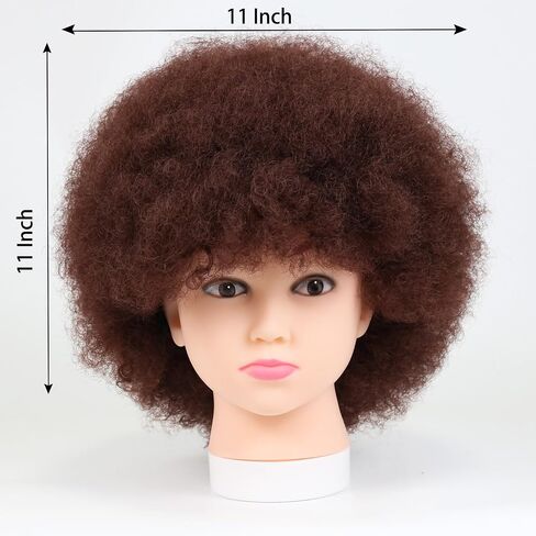Small Afro Wigs for Kids 4-10,70S Afro Wig Small Style Adjustable Brown Afro Kids Wig 115Gram Glueless Wear For Daily (Small,33#) in Saudi Arabia