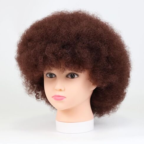Small Afro Wigs for Kids 4-10,70S Afro Wig Small Style Adjustable Brown Afro Kids Wig 115Gram Glueless Wear For Daily (Small,33#) in Saudi Arabia