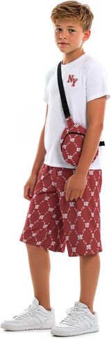 Summer Outfits Boys Fashion Short Sleeve T Shirt Short Set Cross body Bag 3 Piece Causal Outfit Size 7-15 in Kuwait