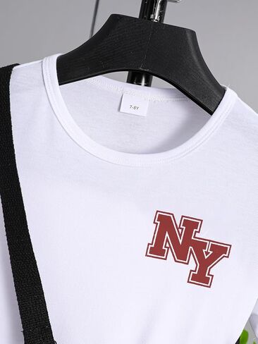 Summer Outfits Boys Fashion Short Sleeve T Shirt Short Set Cross body Bag 3 Piece Causal Outfit Size 7-15 in Kuwait