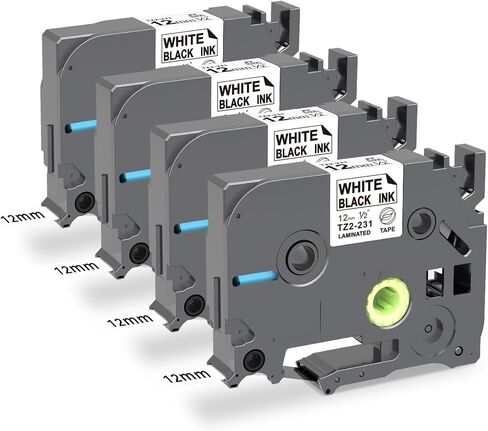4+1 Pack Replacement for Brother Label Maker Tape TZe TZ Tape 12mm 0.47 Inch Laminated TZ-231,TZ-335 Compatible with Brother P-touch Label Tape in Saudi Arabia